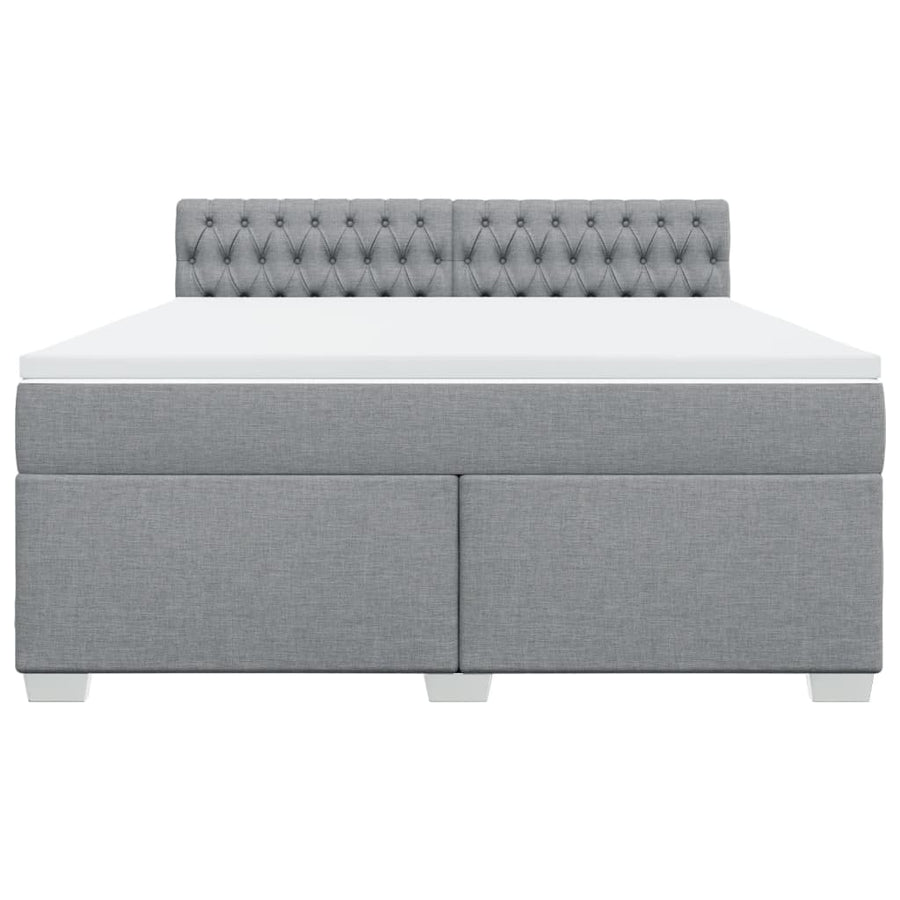 Boxspring met matras stof lichtgrijs 180x200 cm