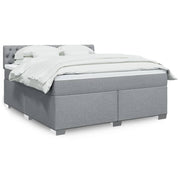 Box spring with mattress fabric light gray 180x200 cm