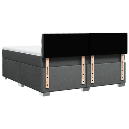 Boxspring met matras stof donkergrijs 180x200 cm