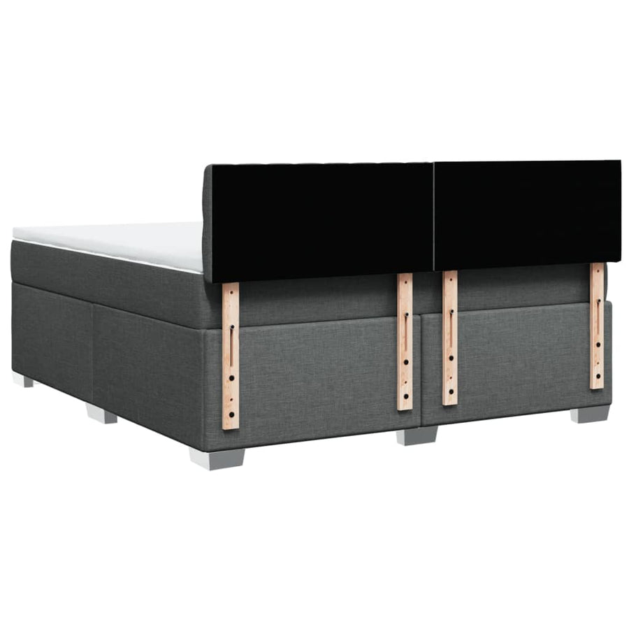 Boxspring met matras stof donkergrijs 180x200 cm