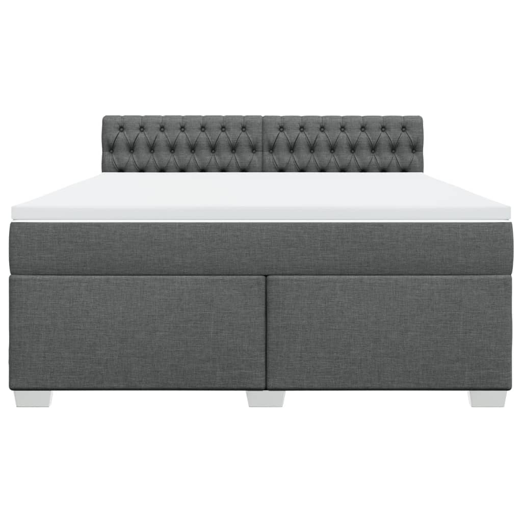 Boxspring met matras stof donkergrijs 180x200 cm