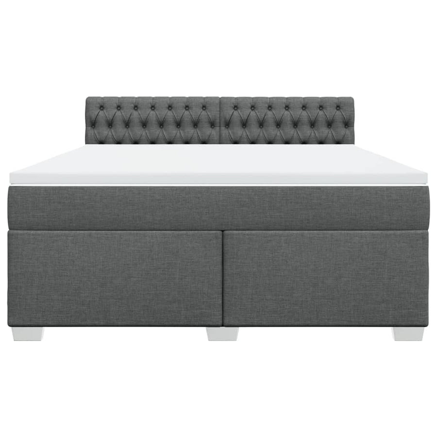Boxspring met matras stof donkergrijs 180x200 cm