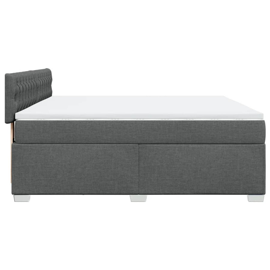 Boxspring met matras stof donkergrijs 180x200 cm