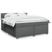 Box spring with dark grey fabric mattress 180x200 cm