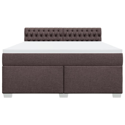 Boxspring met matras stof donkerbruin 180x200 cm