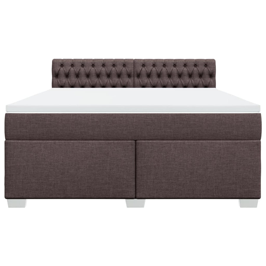 Boxspring met matras stof donkerbruin 180x200 cm