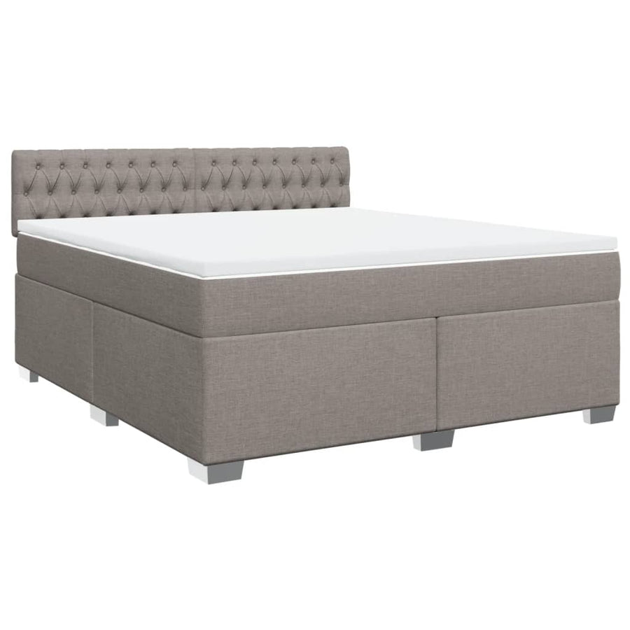 Boxspring met matras stof taupe 180x200 cm