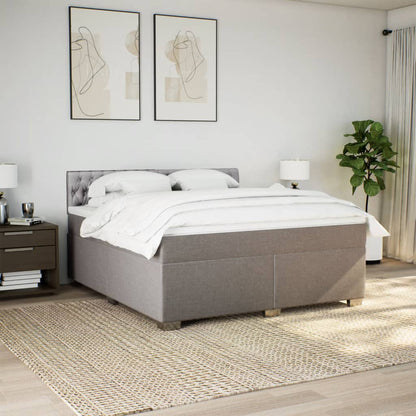 Boxspring met matras stof taupe 180x200 cm