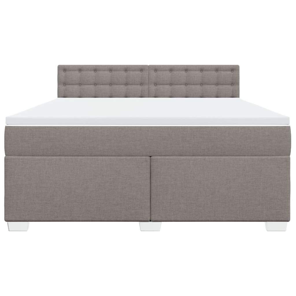 Boxspring met matras stof taupe 180x200 cm