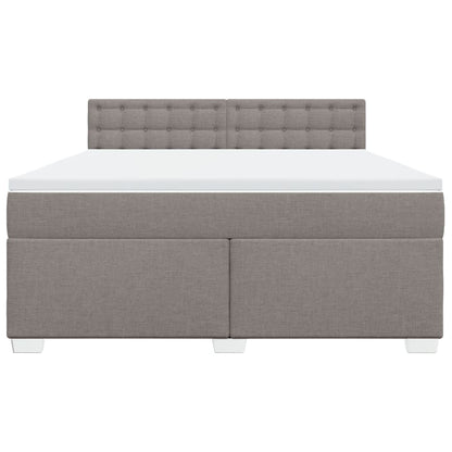 Boxspring met matras stof taupe 180x200 cm