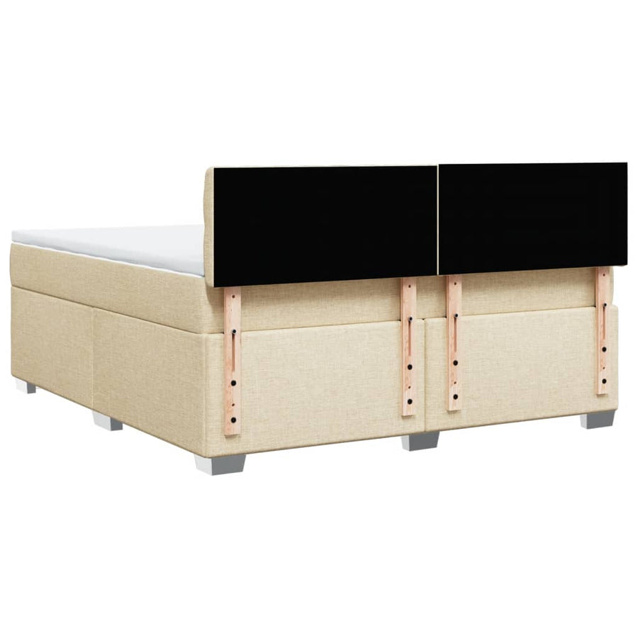 Boxspring met matras stof crèmekleurig 180x200 cm