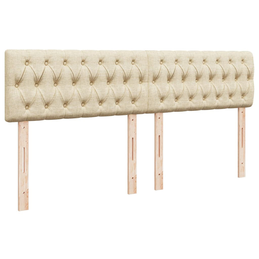 Boxspring met matras stof crèmekleurig 180x200 cm