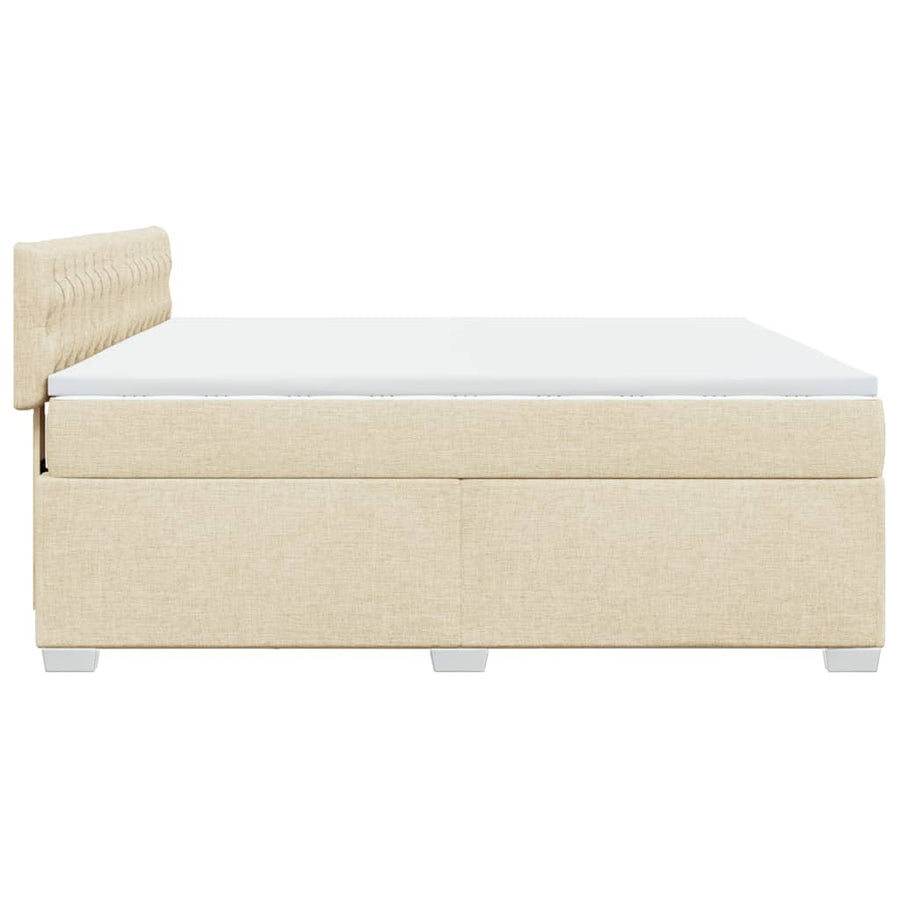 Boxspring met matras stof crèmekleurig 180x200 cm