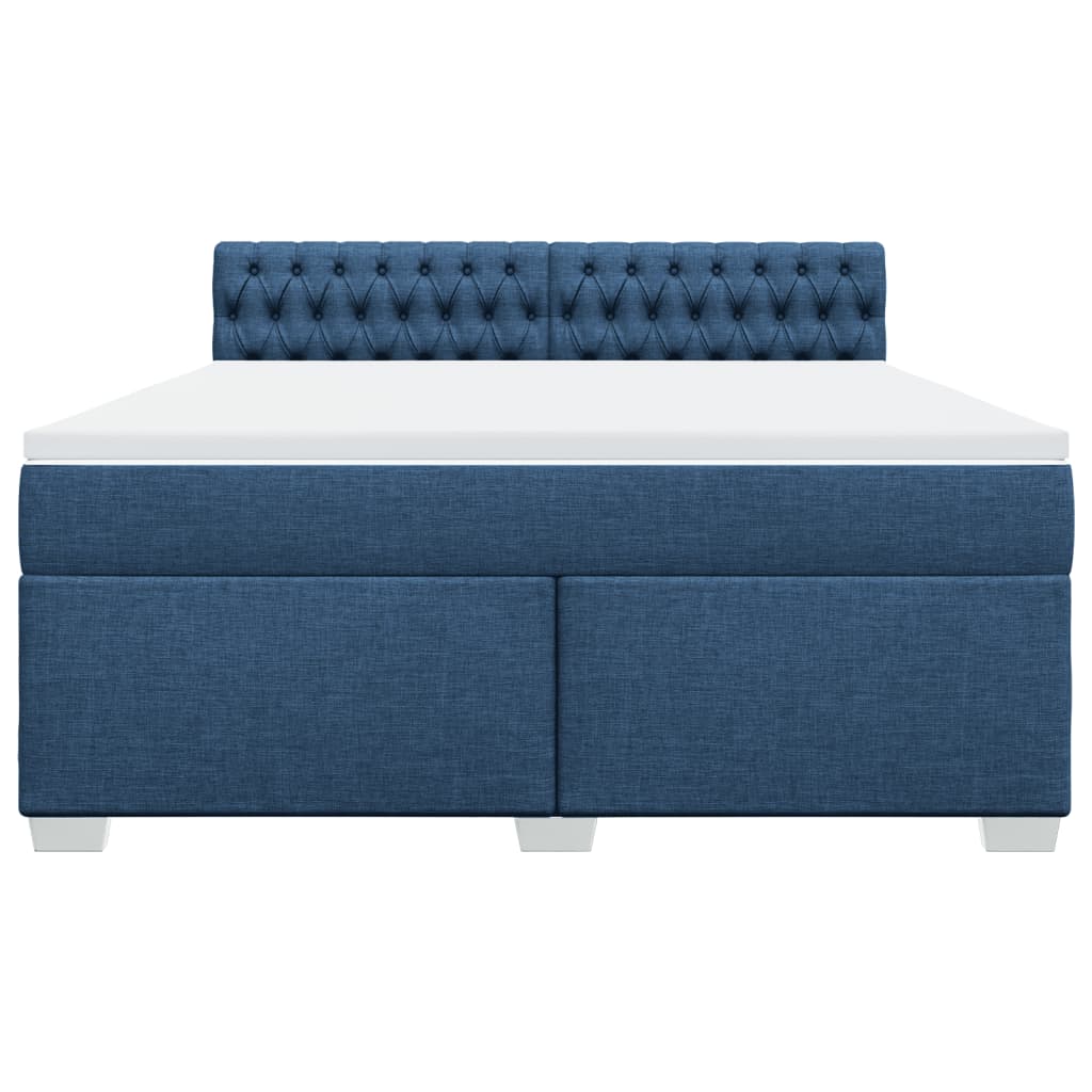 Boxspring met matras stof blauw 180x200 cm