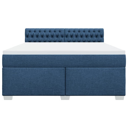 Boxspring met matras stof blauw 180x200 cm