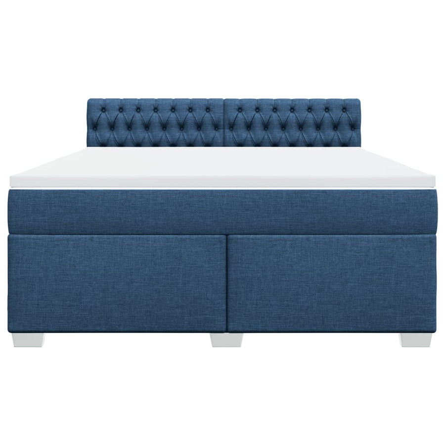 Boxspring met matras stof blauw 180x200 cm