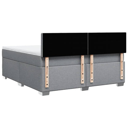 Boxspring met matras stof lichtgrijs 180x200 cm