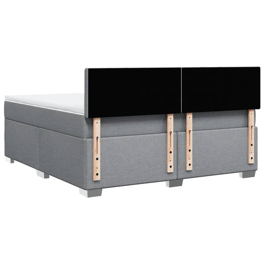Boxspring met matras stof lichtgrijs 180x200 cm