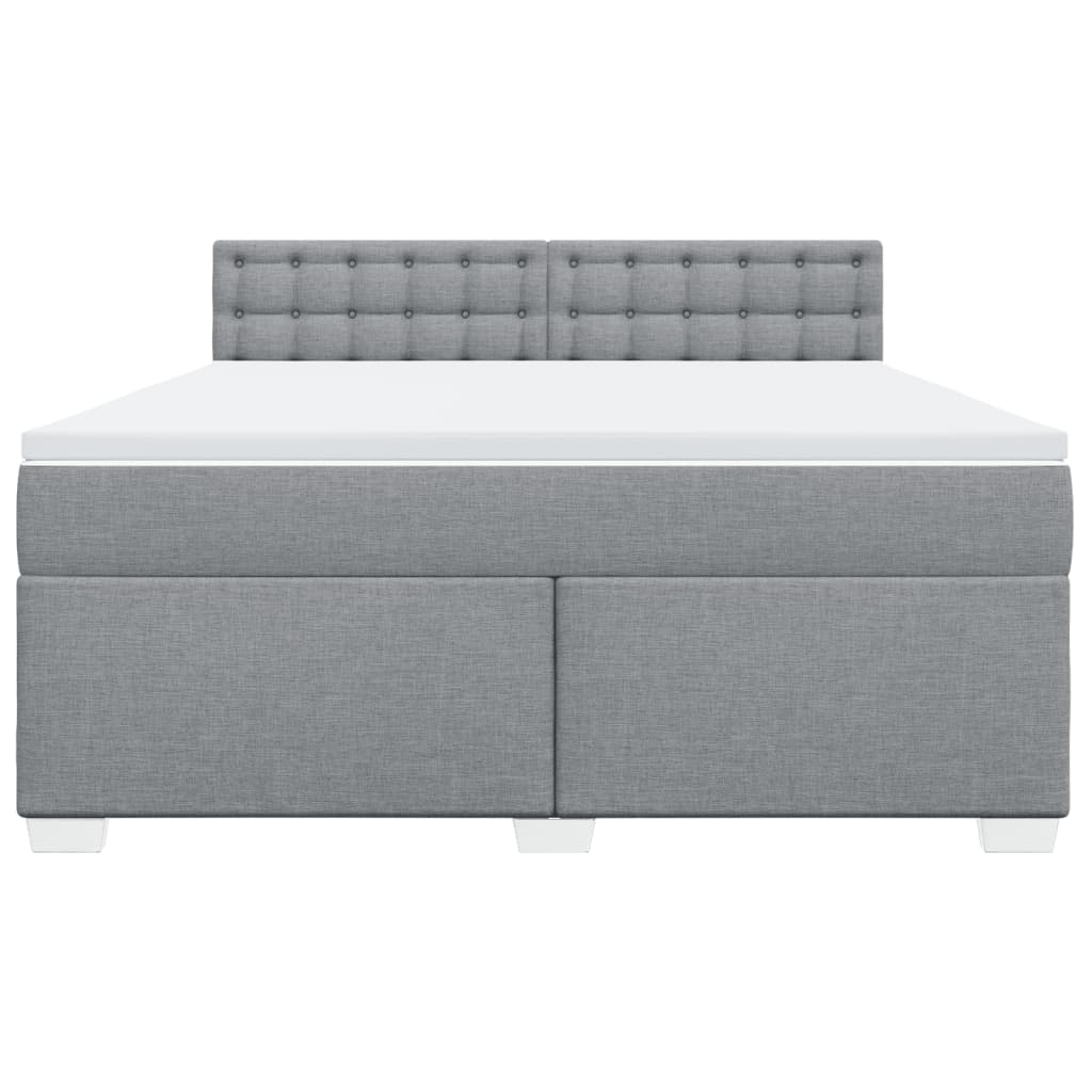Boxspring met matras stof lichtgrijs 180x200 cm