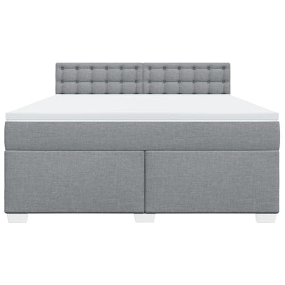 Boxspring met matras stof lichtgrijs 180x200 cm