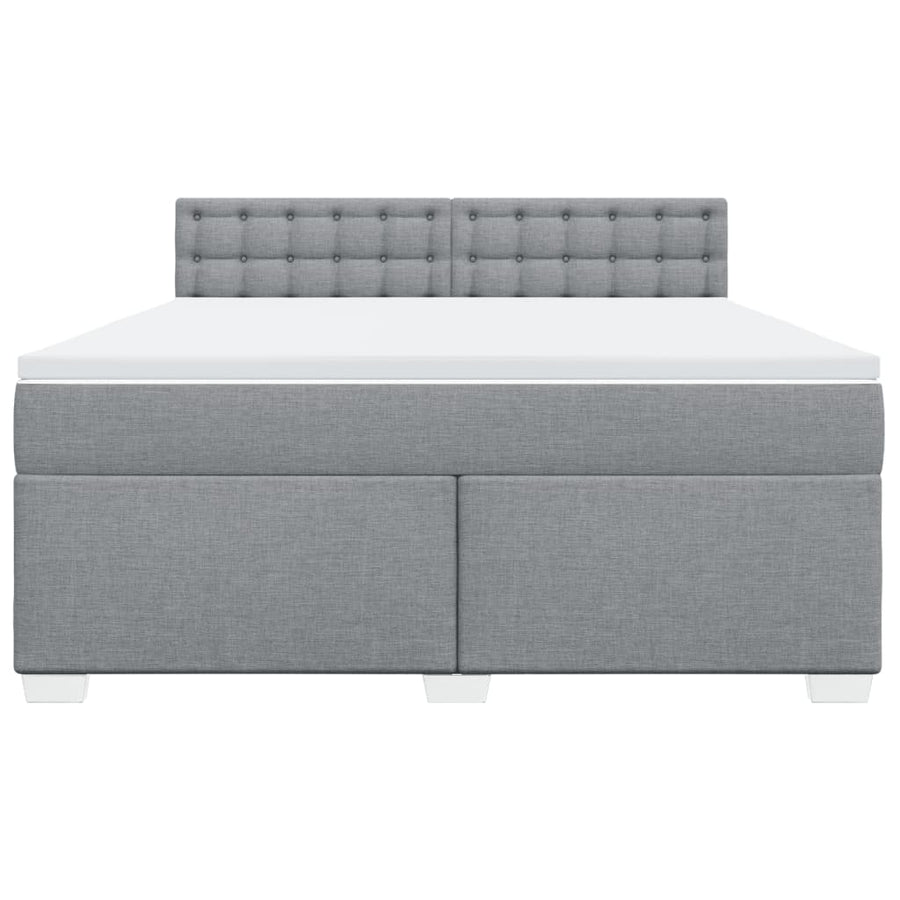 Boxspring met matras stof lichtgrijs 180x200 cm