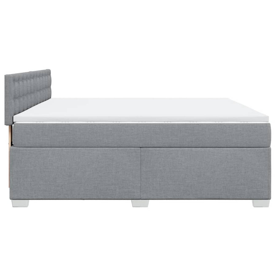 Boxspring met matras stof lichtgrijs 180x200 cm