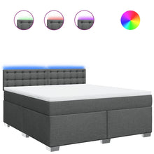 Boxspring met matras stof donkergrijs 180x200 cm
