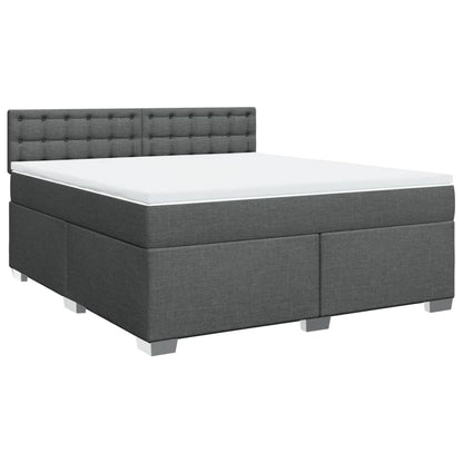 Boxspring met matras stof donkergrijs 180x200 cm