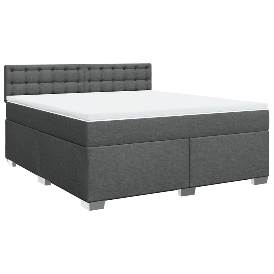 Boxspring met matras stof donkergrijs 180x200 cm
