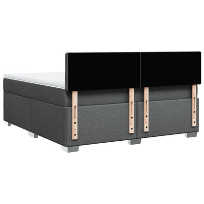 Boxspring met matras stof donkergrijs 180x200 cm