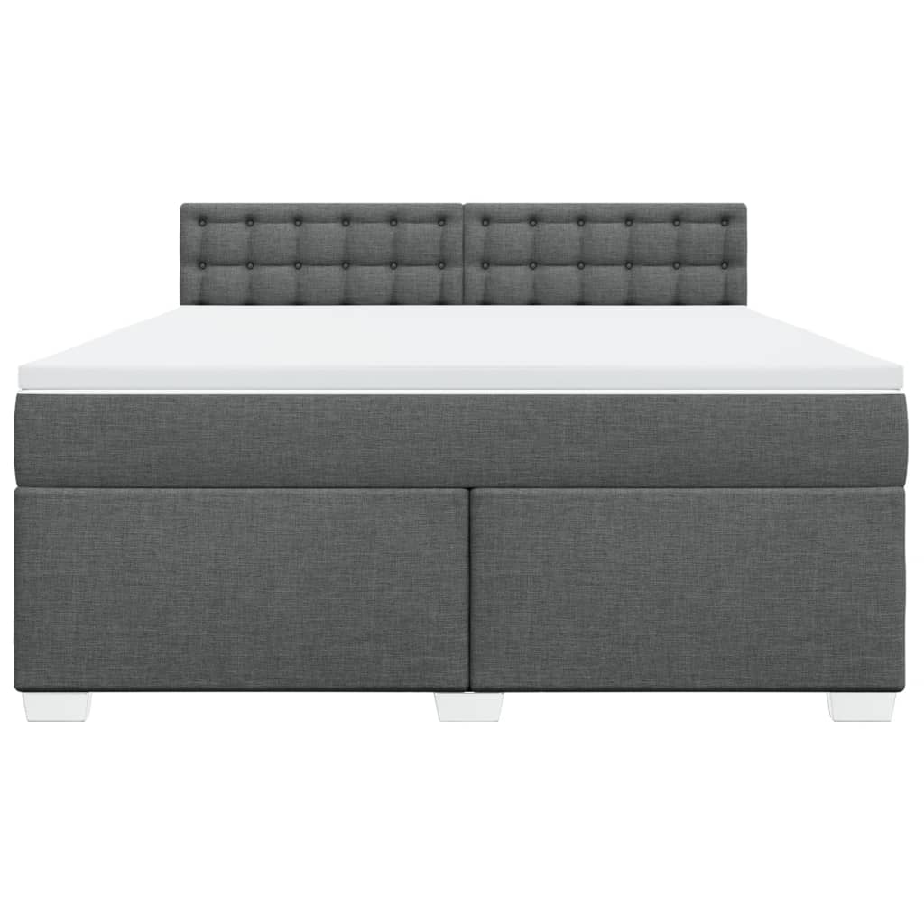 Boxspring met matras stof donkergrijs 180x200 cm