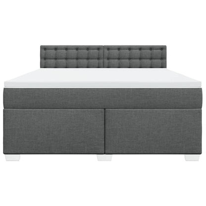 Boxspring met matras stof donkergrijs 180x200 cm