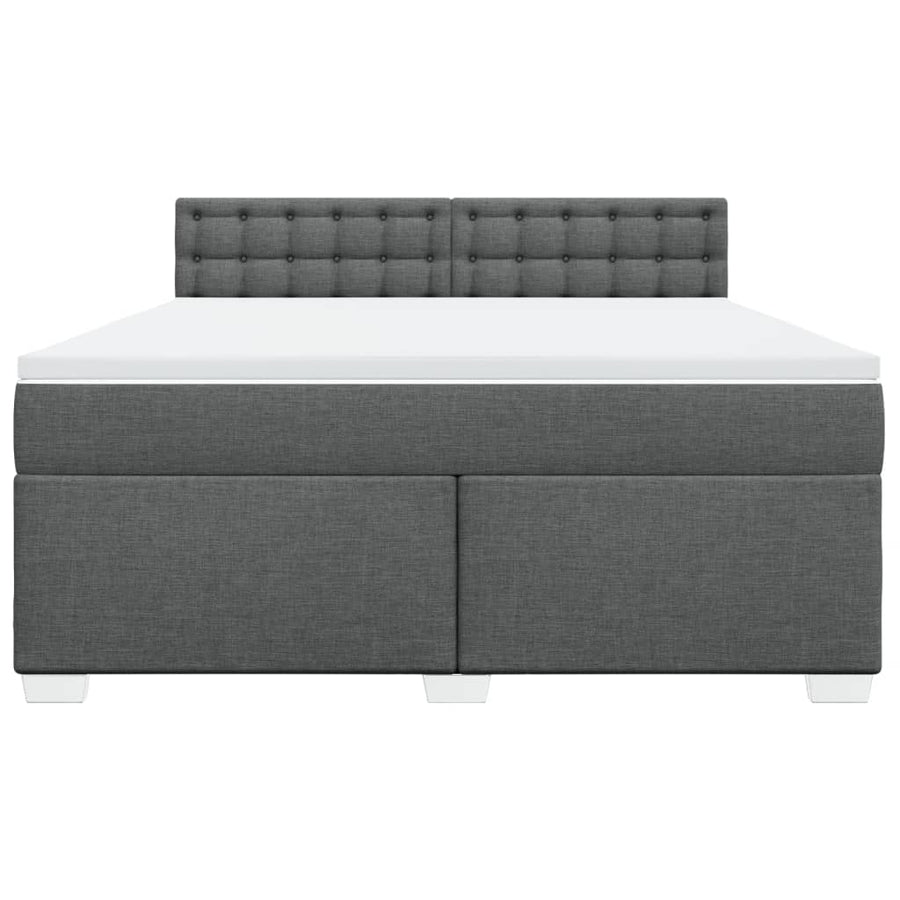 Boxspring met matras stof donkergrijs 180x200 cm
