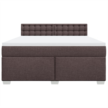 Boxspring met matras stof donkerbruin 180x200 cm