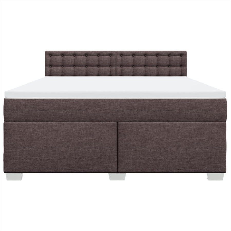 Boxspring met matras stof donkerbruin 180x200 cm