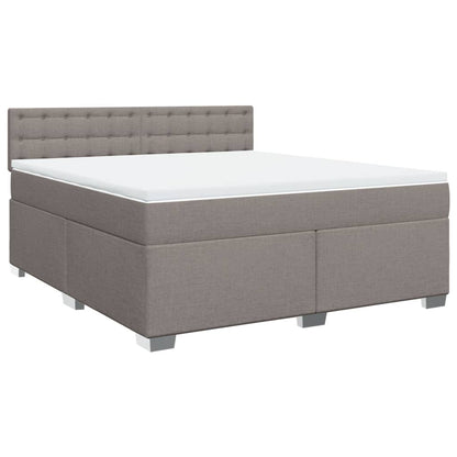 Boxspring met matras stof taupe 180x200 cm