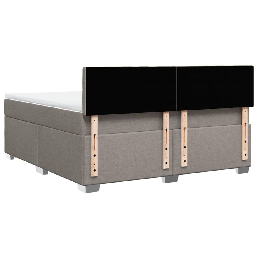 Boxspring met matras stof taupe 180x200 cm