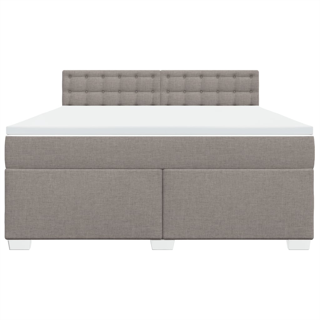Boxspring met matras stof taupe 180x200 cm
