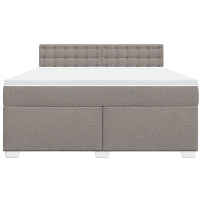Boxspring met matras stof taupe 180x200 cm