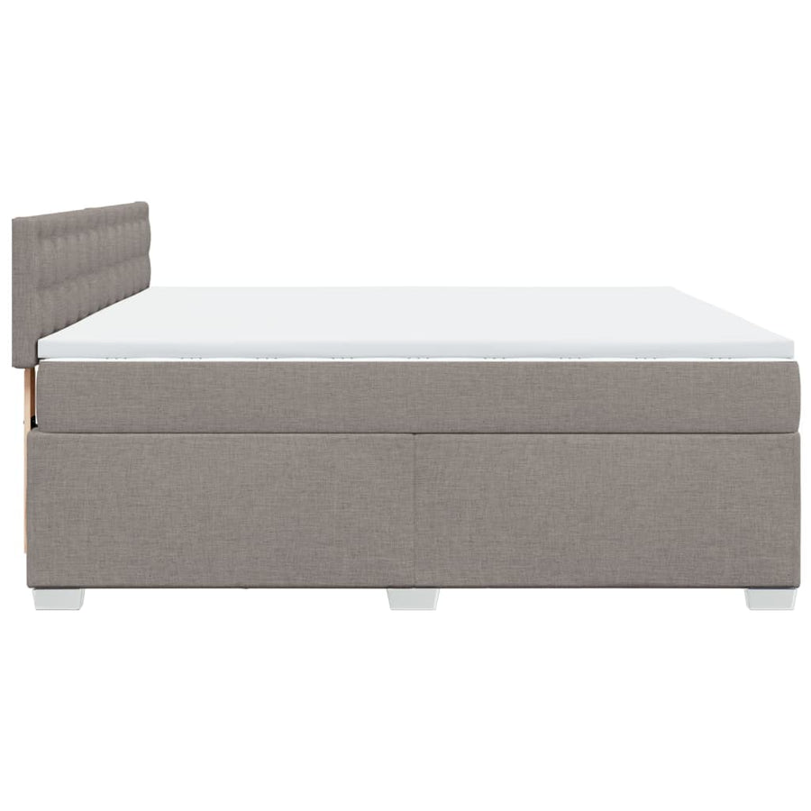 Boxspring met matras stof taupe 180x200 cm