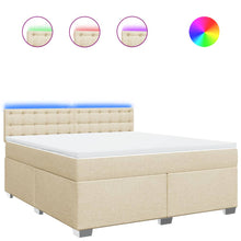 Boxspring met matras stof crèmekleurig 180x200 cm