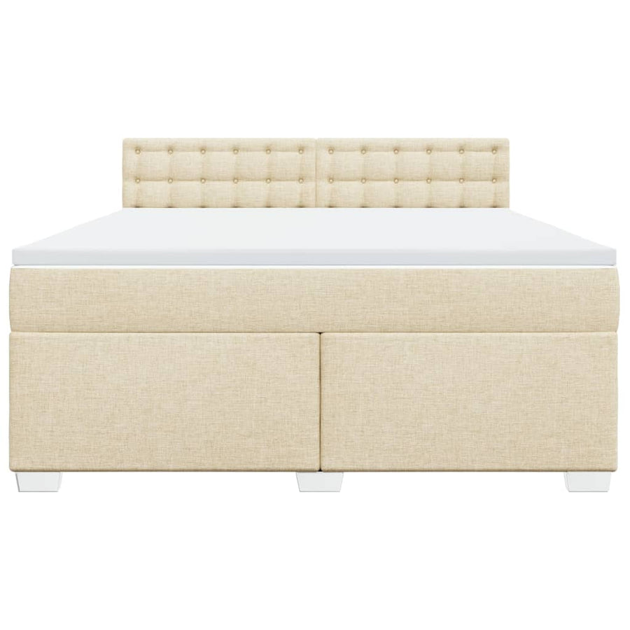Boxspring met matras stof crèmekleurig 180x200 cm