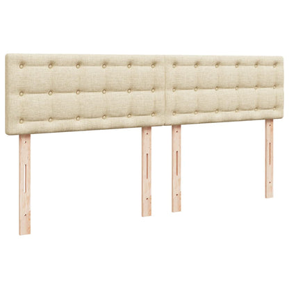 Boxspring met matras stof crèmekleurig 180x200 cm