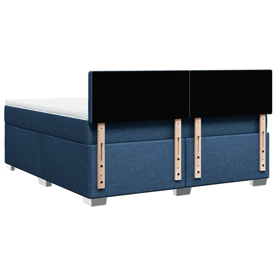 Boxspring met matras stof blauw 180x200 cm