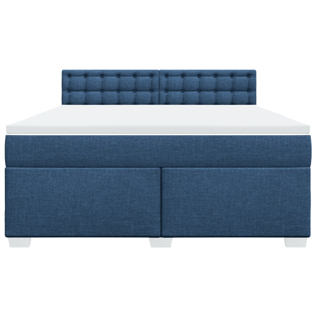 Boxspring met matras stof blauw 180x200 cm