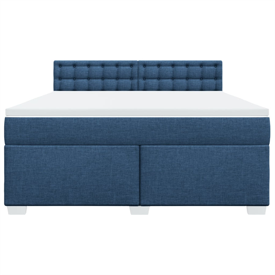 Boxspring met matras stof blauw 180x200 cm
