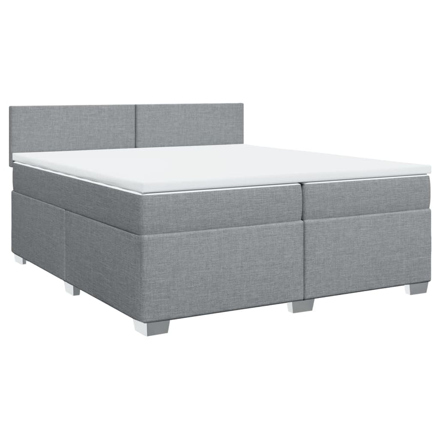 Boxspring met matras stof lichtgrijs 200x200 cm