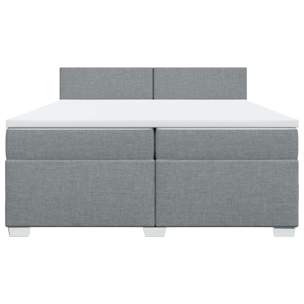 Boxspring met matras stof lichtgrijs 200x200 cm