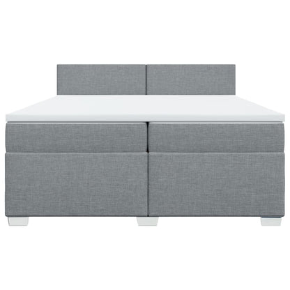 Boxspring met matras stof lichtgrijs 200x200 cm