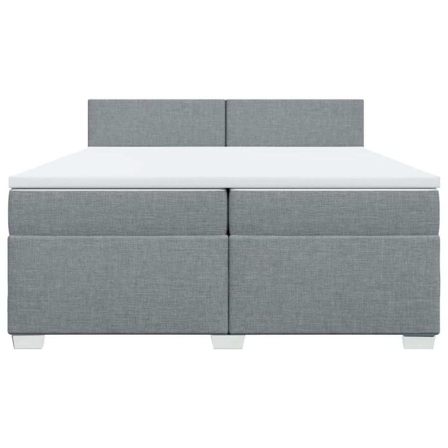 Boxspring met matras stof lichtgrijs 200x200 cm